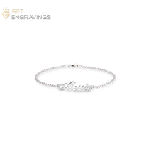 Load image into Gallery viewer, 14K Gold Plated Name Bracelet For Her With Silver Color