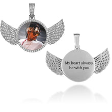Load image into Gallery viewer, 14K Gold Plated Custom Angel Wings Picture Pendant Necklace