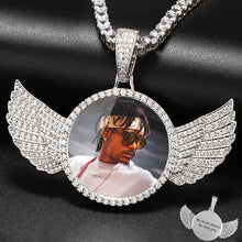 Load image into Gallery viewer, 14K Gold Plated Custom Angel Wings Picture Pendant Necklace
