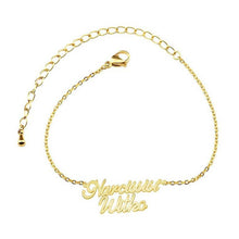Load image into Gallery viewer, 14k Gold Plated Custom Two Name Bracelet For Her With Gold Color