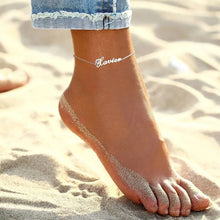 Load image into Gallery viewer, 14k Gold Plated Personalized Name Anklet Bracelet