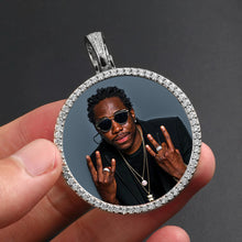 Load image into Gallery viewer, 14k Gold Pendant Photo Engraved Medallion Necklace