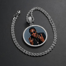 Load image into Gallery viewer, 14k Gold Pendant Photo Engraved Medallion Necklace