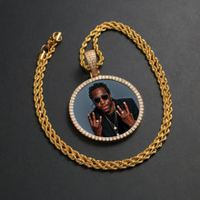 Load image into Gallery viewer, 14k Gold Pendant Photo Engraved Medallion Necklace
