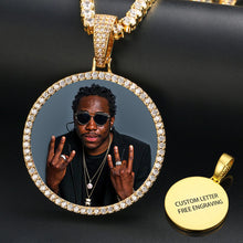 Load image into Gallery viewer, 14k Gold Pendant Photo Engraved Medallion Necklace