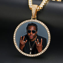 Load image into Gallery viewer, 14k Gold Pendant Photo Engraved Medallion Necklace