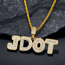 Load image into Gallery viewer, Baguette Letters Custom Name Necklace For Men gold color