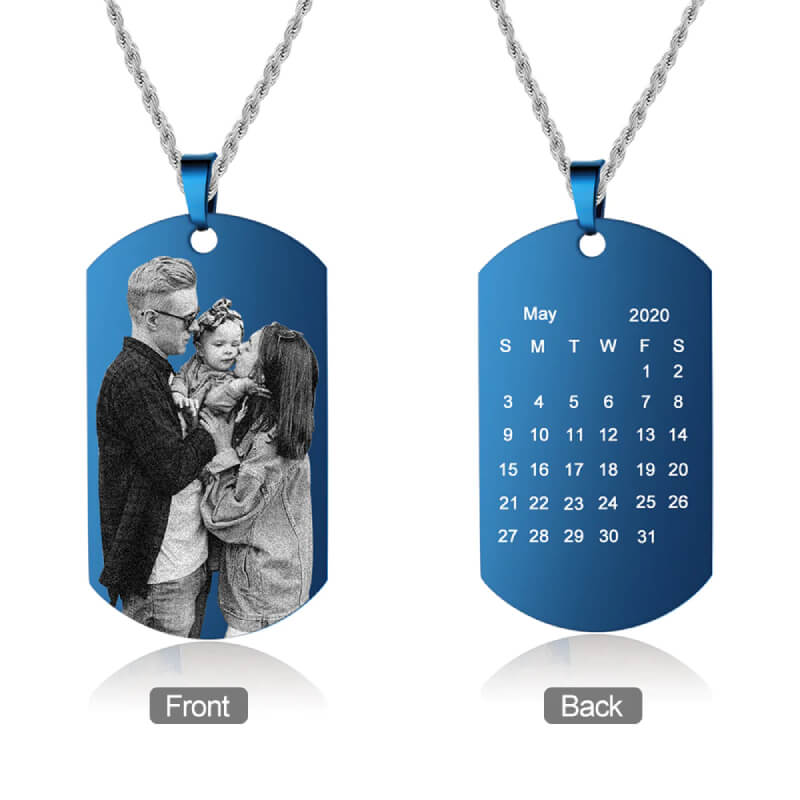 Personalized calendar clearance necklace