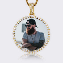 Load image into Gallery viewer, 14k Gold Photo Pendant Memorial Necklaces For Men