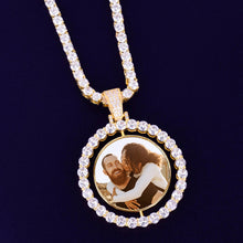 Load image into Gallery viewer, Custom Photo Rotating Double-Sided Medallions Pendant Necklace