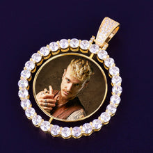 Load image into Gallery viewer, Personalized Round Photo Rotating double-sided Picture Pendant Necklace