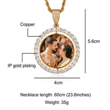 Load image into Gallery viewer, Custom Made Photo Rotating double-sided Medallions Pendant Necklace
