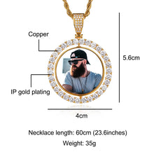 Load image into Gallery viewer, Personalized 3D Photo Double-Sided Rotating Medallions Pendant Necklace For Men