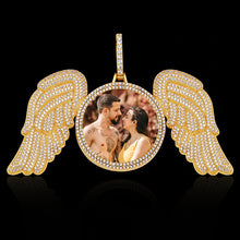 Load image into Gallery viewer, Personalized Picture Pendant Angel Wing Necklace