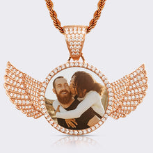 Load image into Gallery viewer, Custom 3D Photo Pendant Necklace With Angels Wings