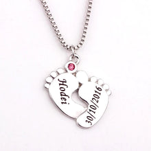 Load image into Gallery viewer, Custom Baby Feet Necklace For Mom