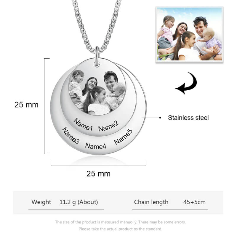 Custom Family Photo Necklace With Name Engraving – Get Engravings