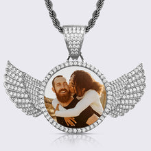 Load image into Gallery viewer, Custom 3D Photo Pendant Necklace With Angels Wings