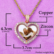 Load image into Gallery viewer, Custom Made Photo Heart Rotating Double-sided picture Pendant Necklace