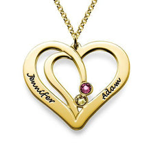 Load image into Gallery viewer, Personalized Heart Necklace With Name And Birthstone
