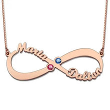 Load image into Gallery viewer, Gorgeous Love Infinity Birthstone Necklace With 2 Names