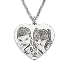 Load image into Gallery viewer, Heart Shaped Memorial Necklace With Picture