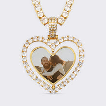 Load image into Gallery viewer, Custom Made Photo Heart Rotating Double-sided picture Pendant Necklace