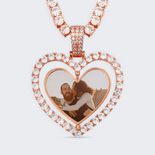 Load image into Gallery viewer, Custom Made Photo Heart Rotating Double-sided picture Pendant Necklace