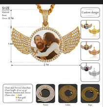 Load image into Gallery viewer, Custom 3D Photo Pendant Necklace With Angels Wings