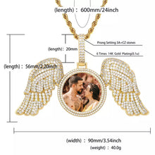 Load image into Gallery viewer, Personalized Picture Pendant Angel Wing Necklace