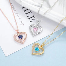 Load image into Gallery viewer, Personalize Heart Pendant Birthstone Necklace