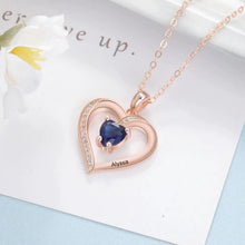 Load image into Gallery viewer, Personalize Heart Pendant Birthstone Necklace