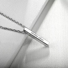 Load image into Gallery viewer, Personalized 3D Bar Necklace - Four Sides Engraved Pendant Necklace