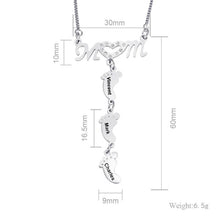 Load image into Gallery viewer, Personalized Baby Feet Necklace with Mom