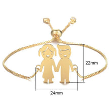 Load image into Gallery viewer, Personalized Bangle Bracelet With Kids Charms For MOM