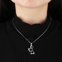 Load image into Gallery viewer, Personalized Birthstones Heart-Shaped Name necklace