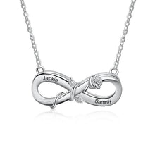 Load image into Gallery viewer, Personalized Engrave 2 Names Rose Flower Pendant