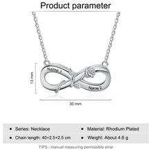Load image into Gallery viewer, Personalized Engrave 2 Names Rose Flower Pendant
