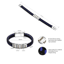 Load image into Gallery viewer, Personalized Leather bracelet For men With Name Beads