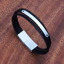 Load image into Gallery viewer, Personalized Leather bracelet For men With Name