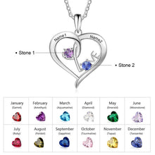 Load image into Gallery viewer, Personalized Love Name necklace with Two Birthstones