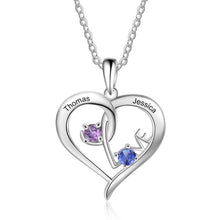Load image into Gallery viewer, Personalized Love Name necklace with Two Birthstones