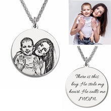 Load image into Gallery viewer, Personalized Photo Engraved Necklace Silver Sterling / Stainless Steel