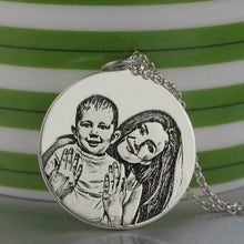 Load image into Gallery viewer, Personalized Photo Engraved Necklace Silver Sterling / Stainless Steel