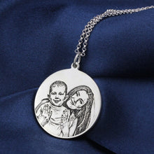 Load image into Gallery viewer, Personalized Photo Engraved Necklace Silver Sterling / Stainless Steel