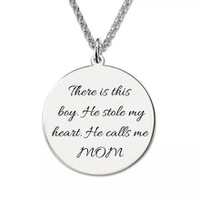 Load image into Gallery viewer, Personalized Photo Engraved Necklace Silver Sterling / Stainless Steel