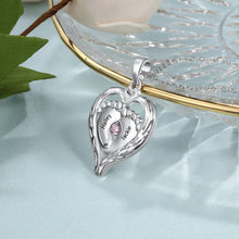 Load image into Gallery viewer, Personalized Two Name Baby Feet Necklace