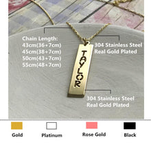Load image into Gallery viewer, Personalized Vertical Bar Necklace With Your Name