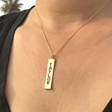 Load image into Gallery viewer, Personalized Vertical Bar Necklace With Your Name