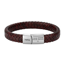 Load image into Gallery viewer, Personalized leather bracelet with name and text